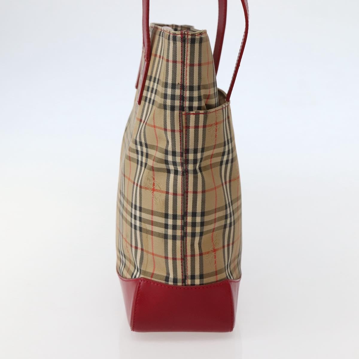 Burberry Nova Check Tote Canvas Check Pattern Beige Canvas Tote Bag Bag (Pre-Owned)
