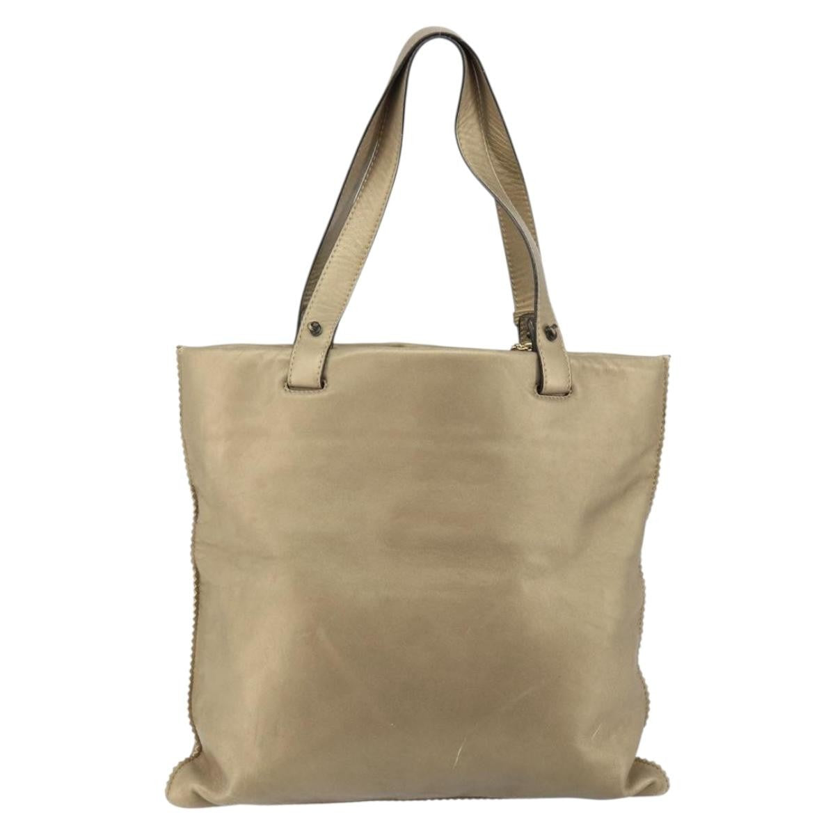 Loewe Anagram Tote Leather Gold Leather Tote Bag Bag (Pre-Owned)