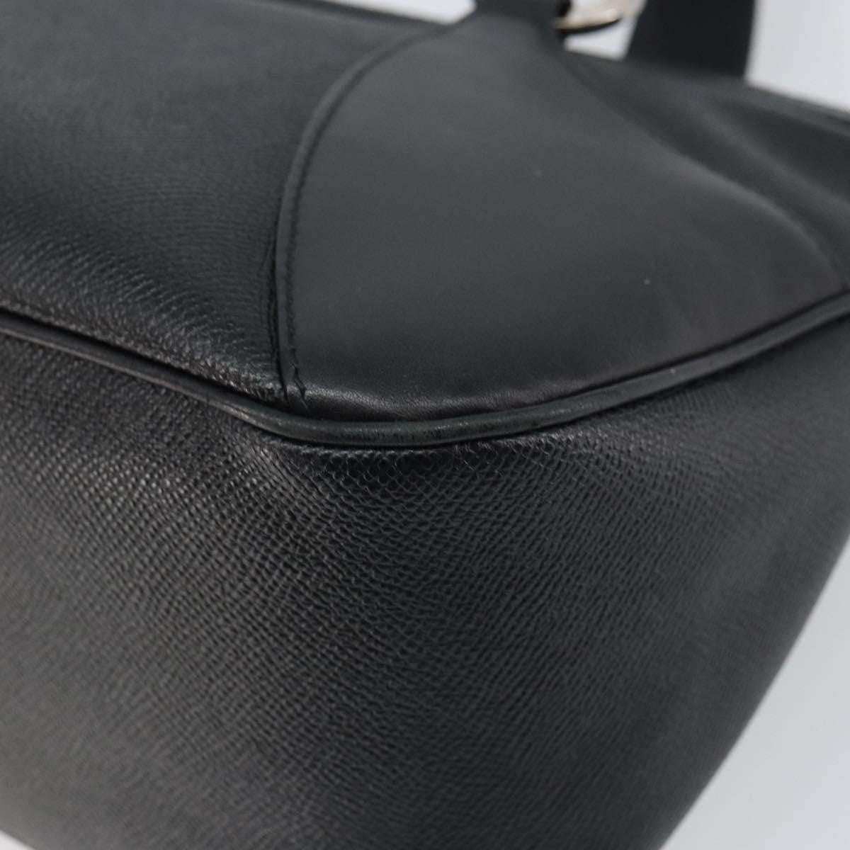 Bvlgari Handbag Leather Black Leather Handbag (Pre-Owned)