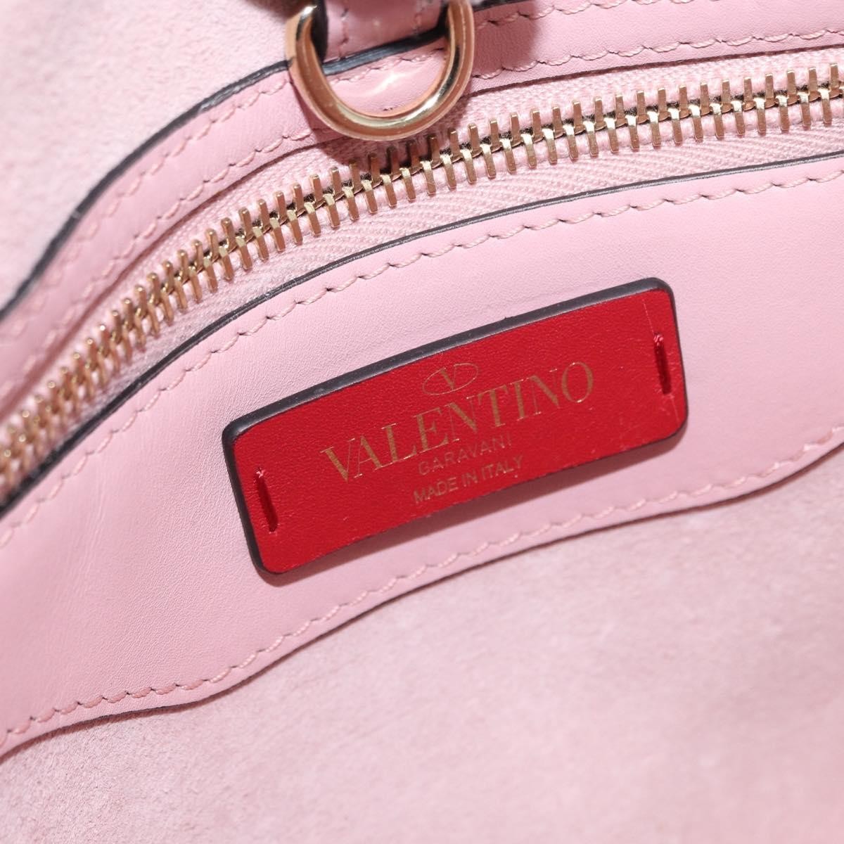 Valentino Garavani Demilune Flap Satchel Leather Pink Leather Handbag (Pre-Owned)