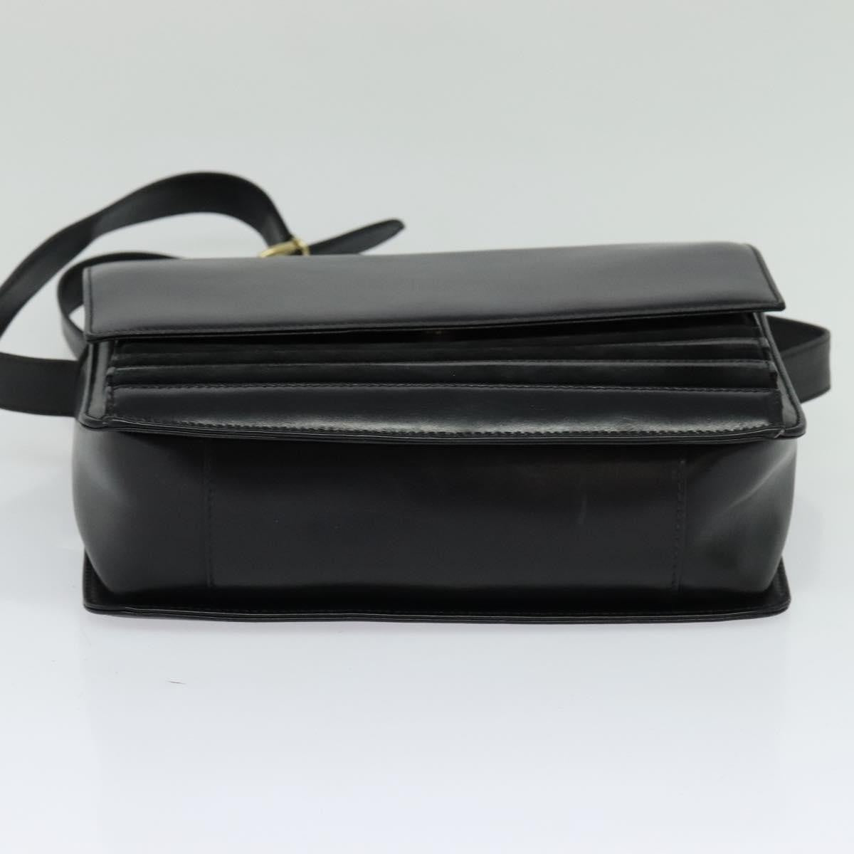 Gucci Vintage Flat Messenger Nylon And Leather Black Leather Shoulder Bag Bag (Pre-Owned)