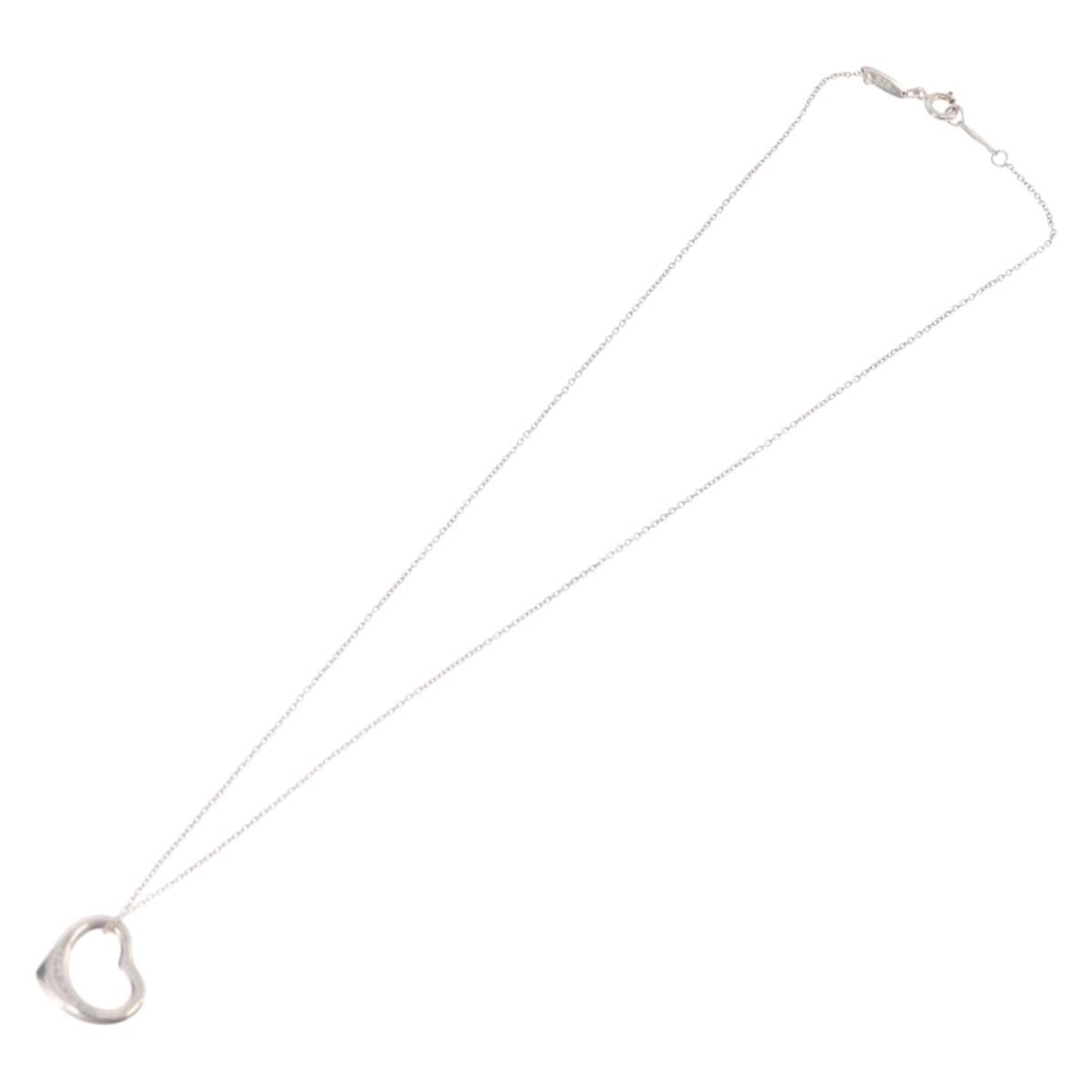 Tiffany & Co. Elsa Peretti Open Heart Pendant Sterling Silver Silver Sterling_Silver Necklace Jewelry (Pre-Owned)
