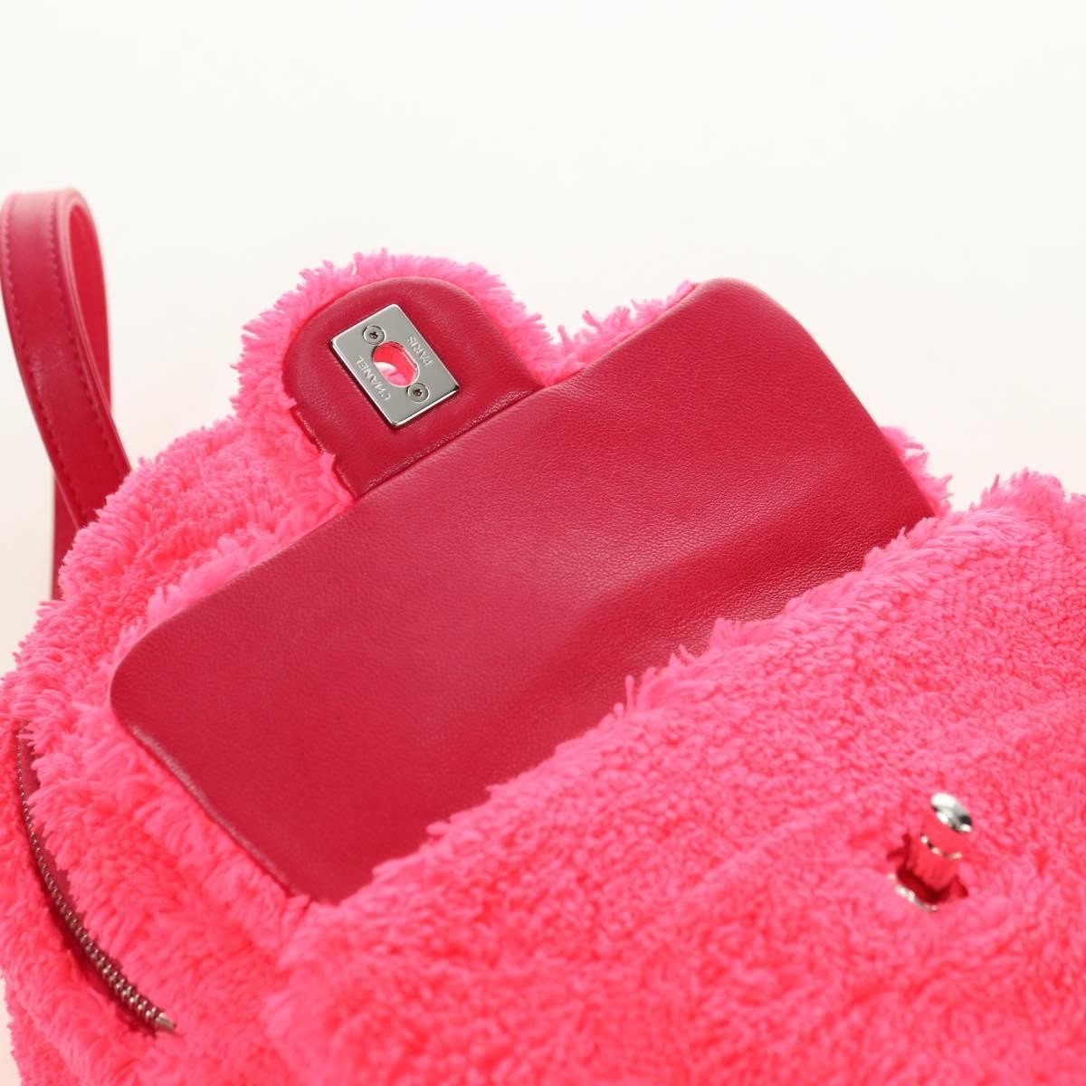 Chanel Coco Beach Quilted Terry Cloth Pink Faux_Fur Backpack Bag (Pre-Owned)