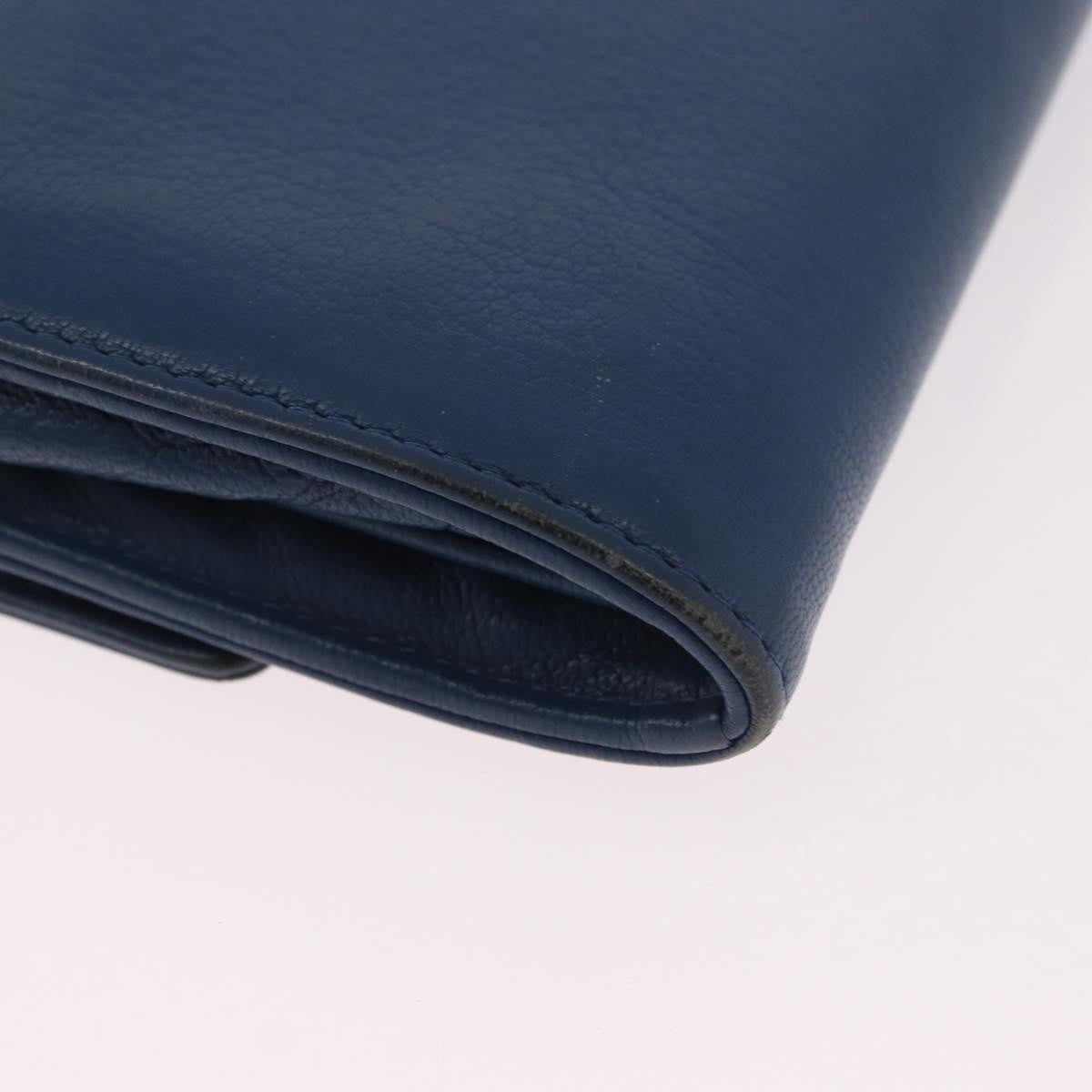 Chanel Lucky Clover Long Flap Wallet Leather Blue Leather Wallets Accessory (Pre-Owned)