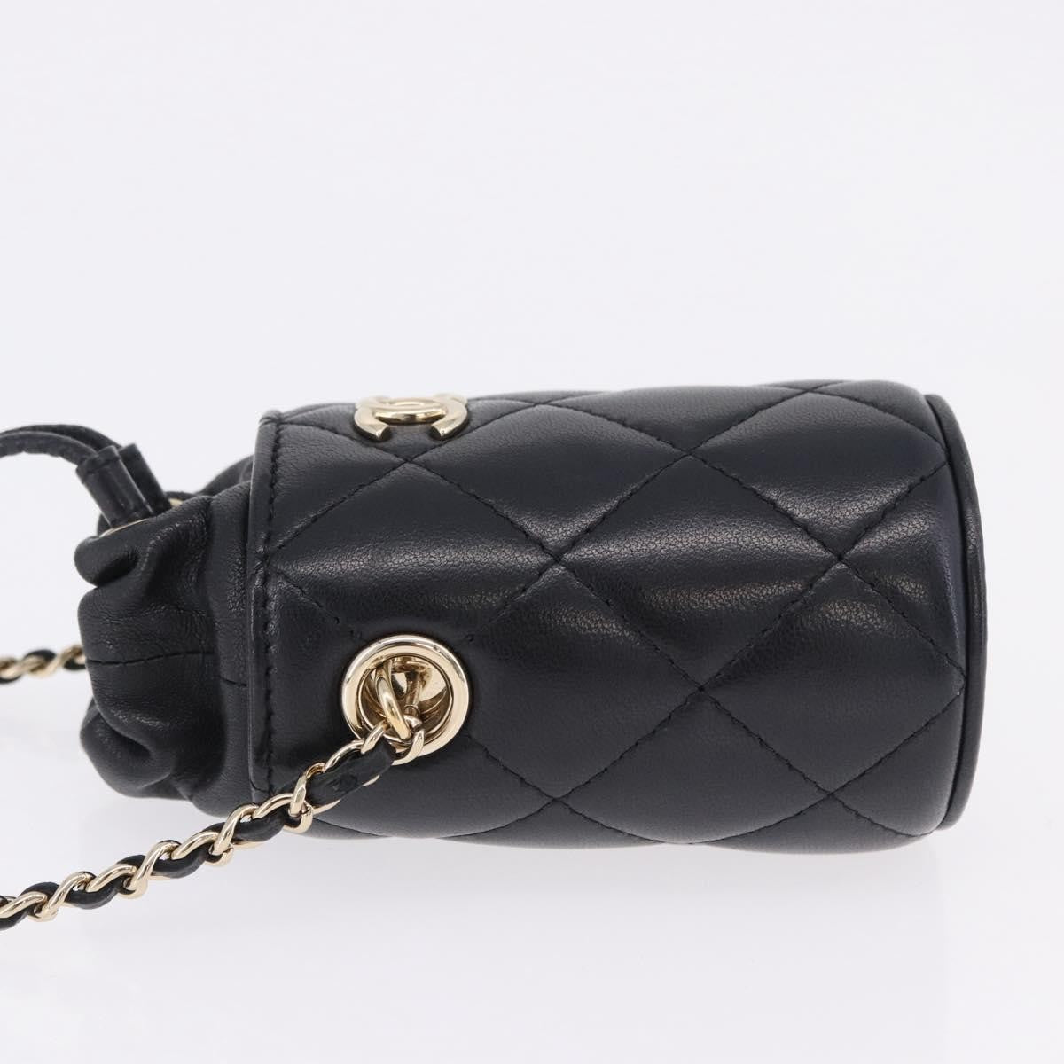 Chanel Drawstring Bucket With Chain Quilted Lambskin Black Leather Shoulder Bag Bag (Pre-Owned)