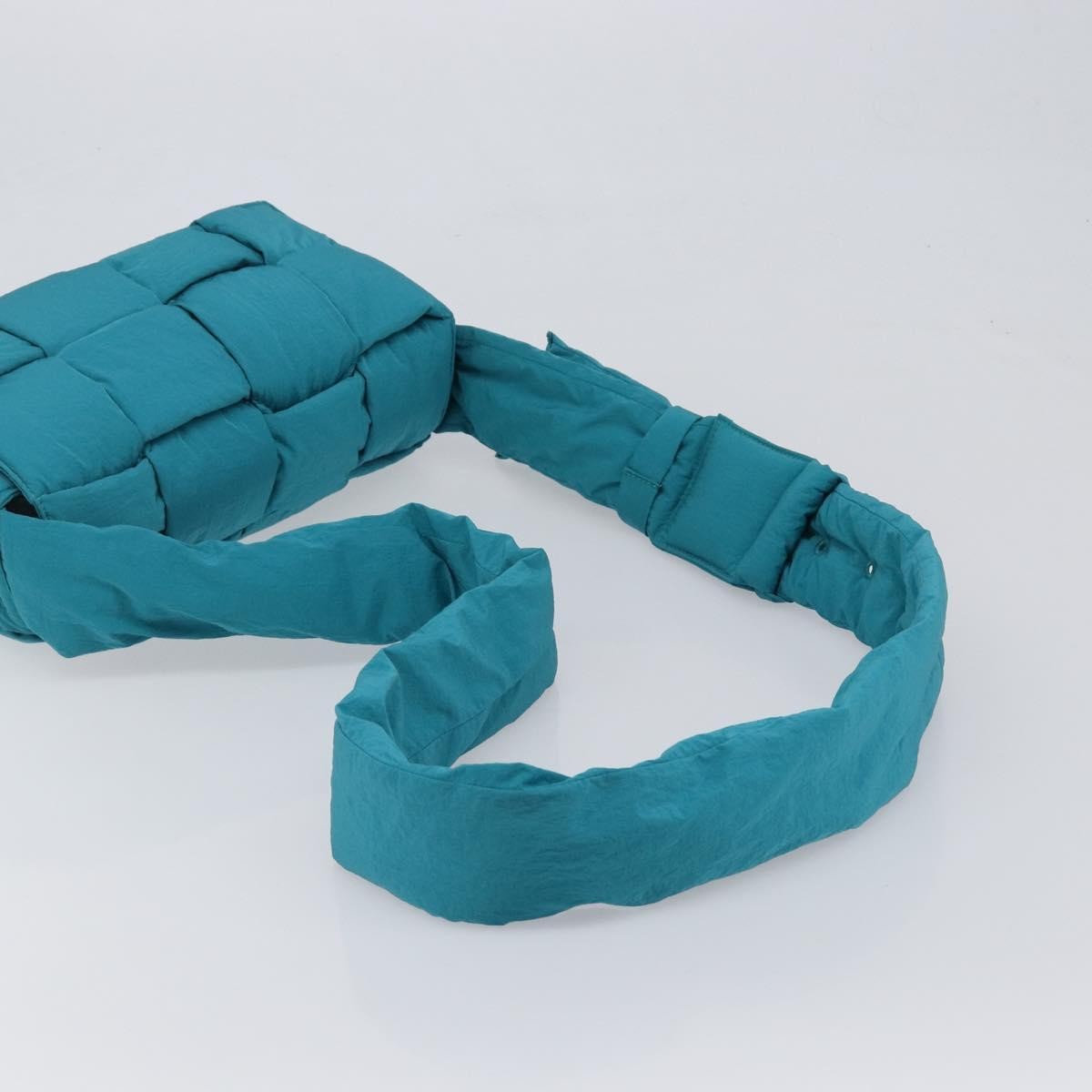 Bottega Veneta Padded Tech Cassette Intrecciato Nylon Turquoise Nylon Crossbody Bag Bag (Pre-Owned)