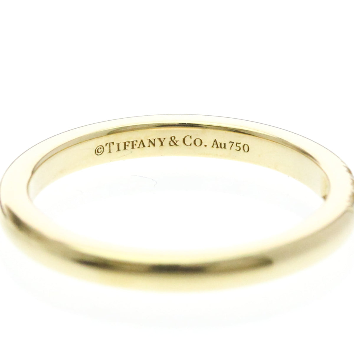 Tiffany & Co. Forever Band 18K Yellow Gold With Diamond Gold Yellow_Gold Ring Jewelry (Pre-Owned)