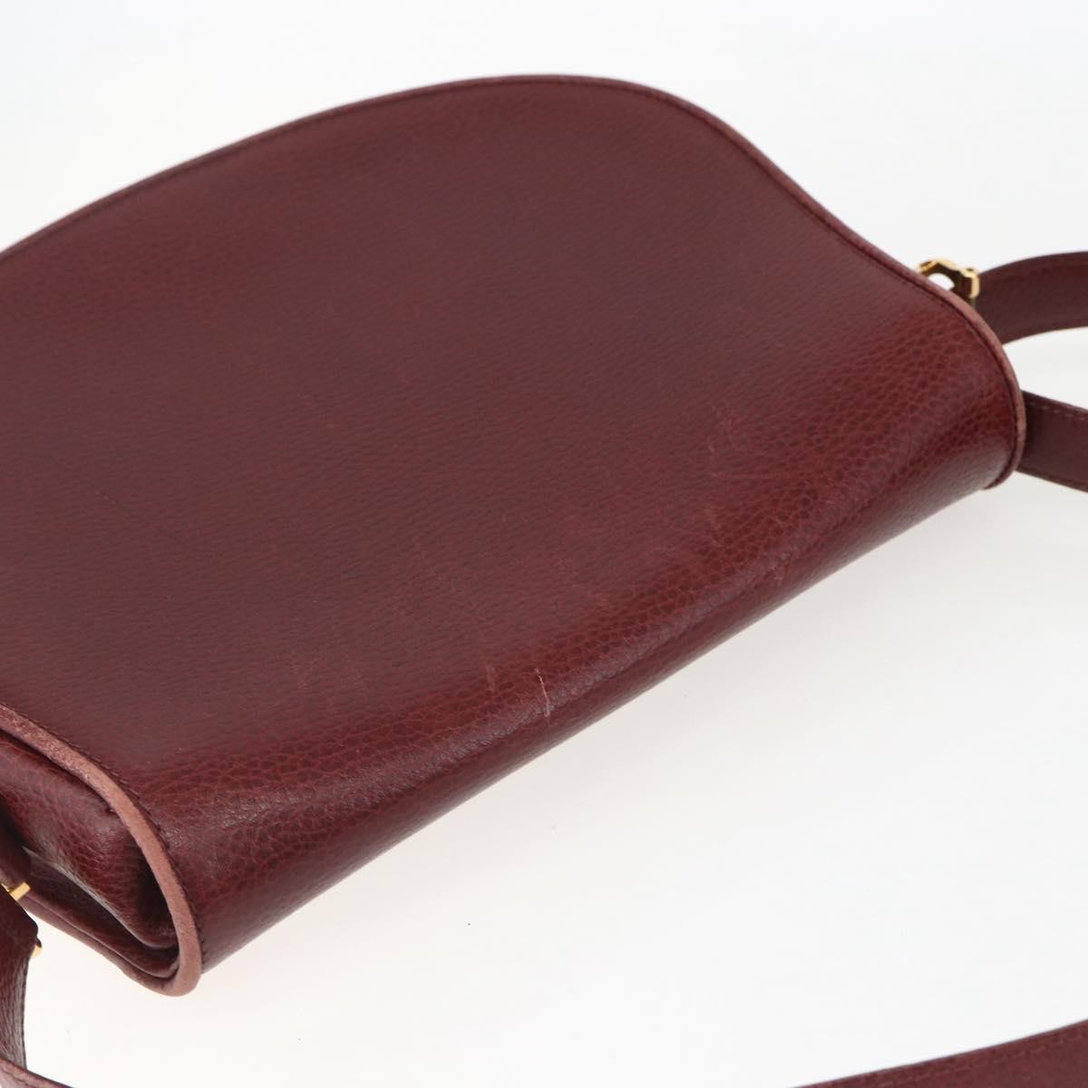 Cartier Must De Cartier Leather Burgundy Leather Shoulder Bag Bag (Pre-Owned)