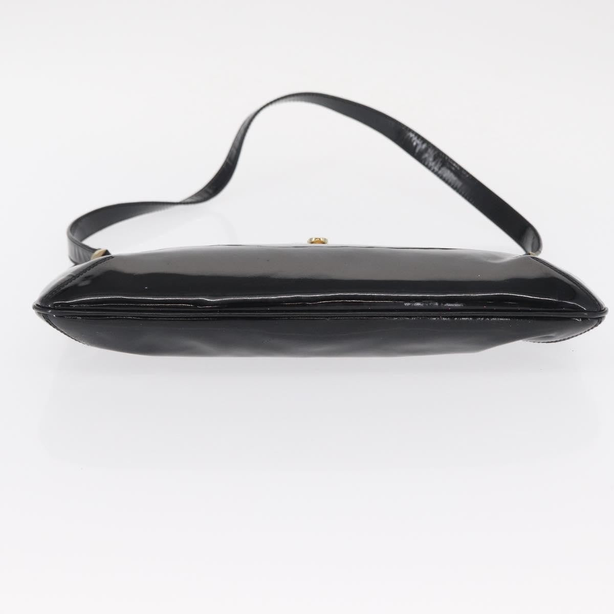 Salvatore Ferragamo Gancini Patent Leather Black Patent_Leather Shoulder Bag Bag (Pre-Owned)