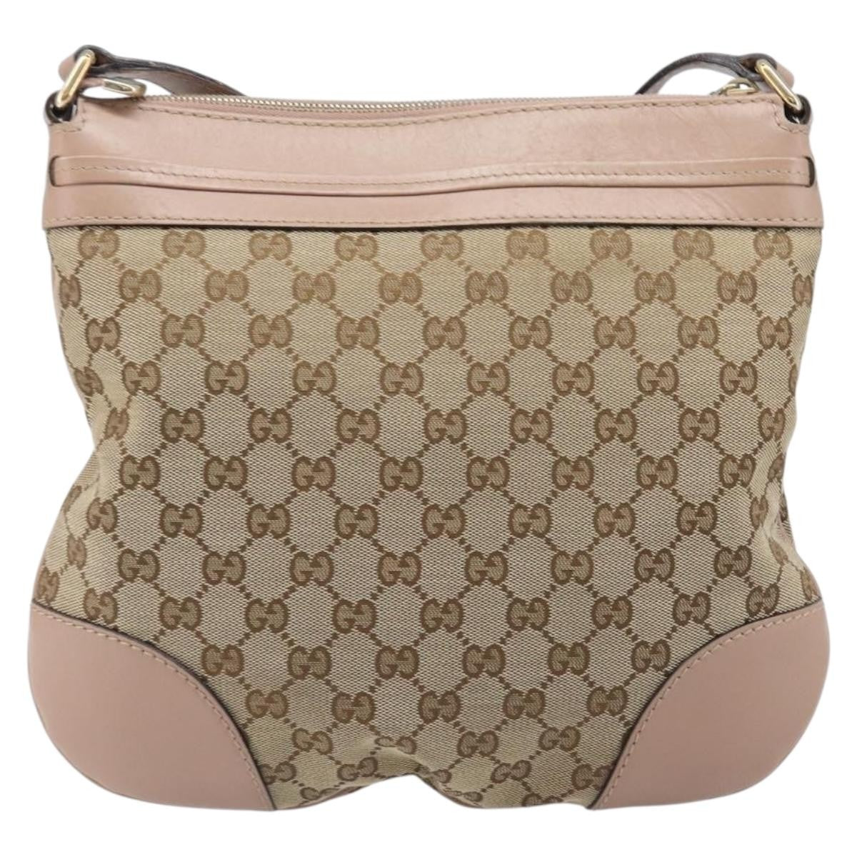 Gucci Mayfair Messenger Gg Canvas And Leather Beige Canvas Shoulder Bag Bag (Pre-Owned)