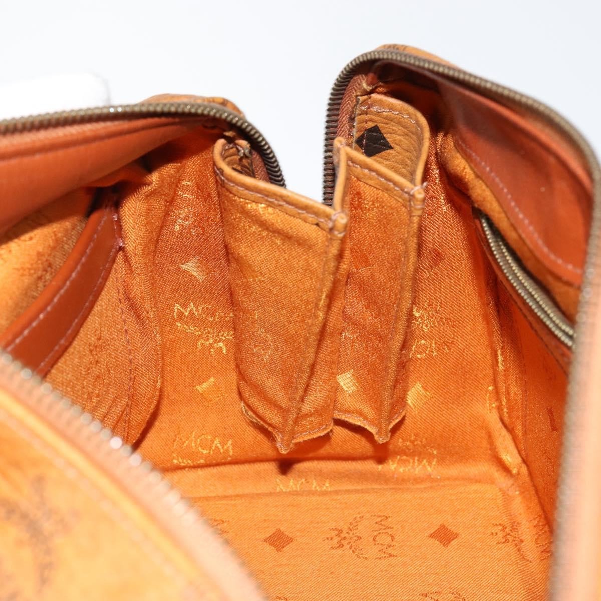 MCM Visetos Logogramme Leather Brown Leather Handbag (Pre-Owned)