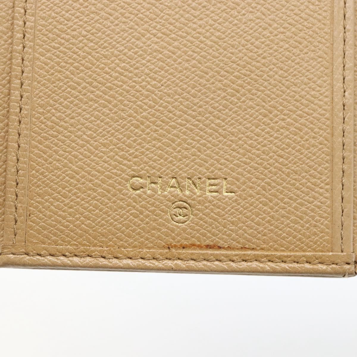 Chanel Coco Bouton Leather Beige Leather Wallets Accessory (Pre-Owned)
