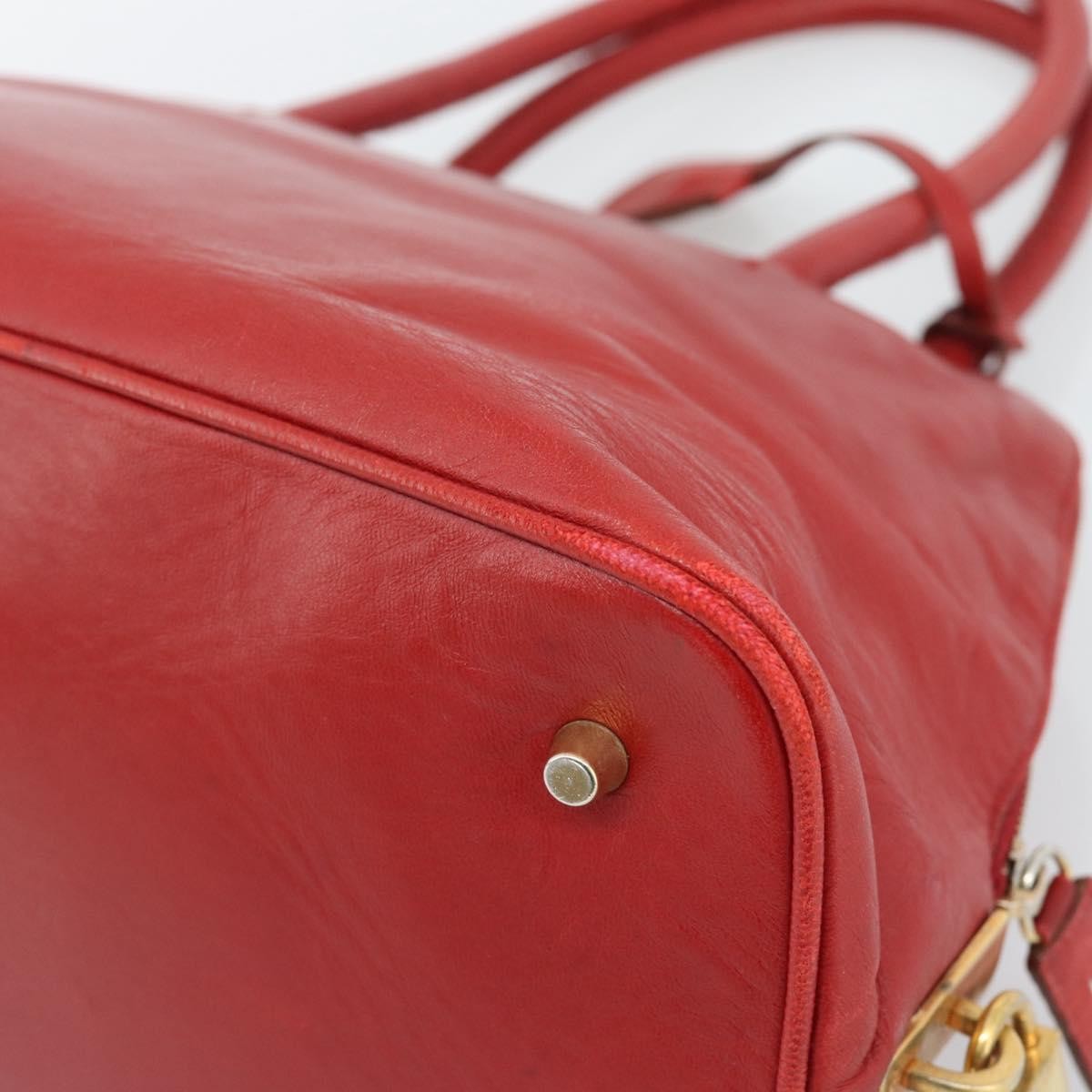 Prada Promenade Saffiano Leather Red Leather Handbag (Pre-Owned)