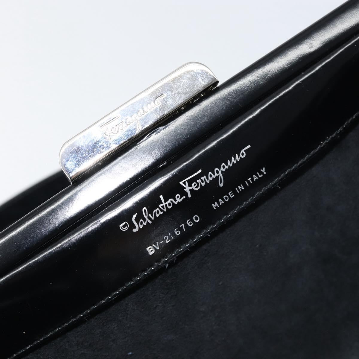 Salvatore Ferragamo Vintage Patent Leather Black Patent_Leather Tote Bag Bag (Pre-Owned)