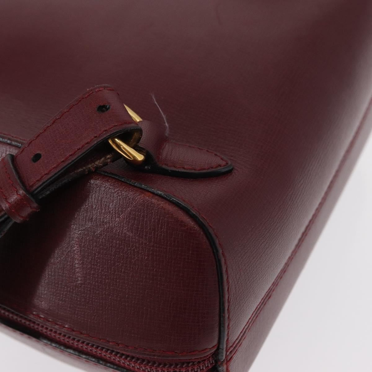 Cartier Happy Birthday Leather Burgundy Leather Backpack Bag (Pre-Owned)