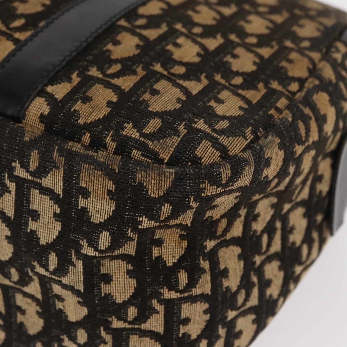 Christian Dior Vintage Trotter Romantique Boston Diorissimo Coated Canvas Navy Canvas Shoulder Bag Bag (Pre-Owned)