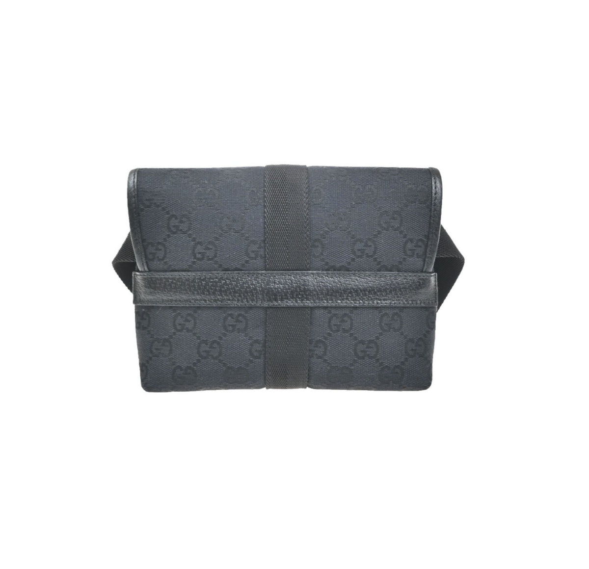 Gucci Buckle Waist Gg Canvas And Leather Black Canvas Clutche & Pouche Bag (Pre-Owned)