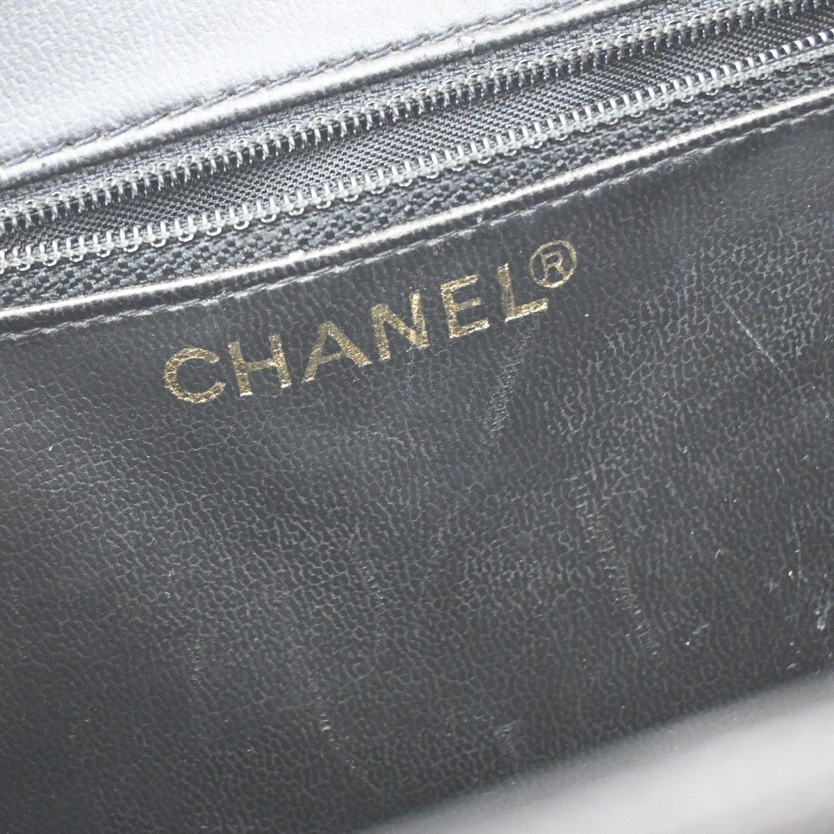 Chanel Vintage Vanity Case Calfskin Black Leather Handbag (Pre-Owned)