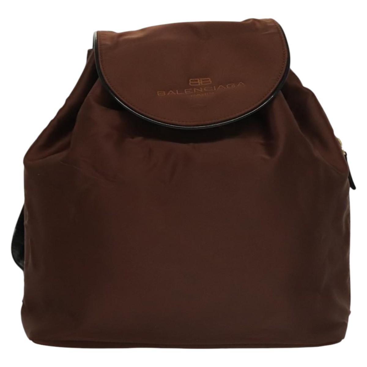 Balenciaga Vintage Nylon Brown Nylon Backpack Bag (Pre-Owned)