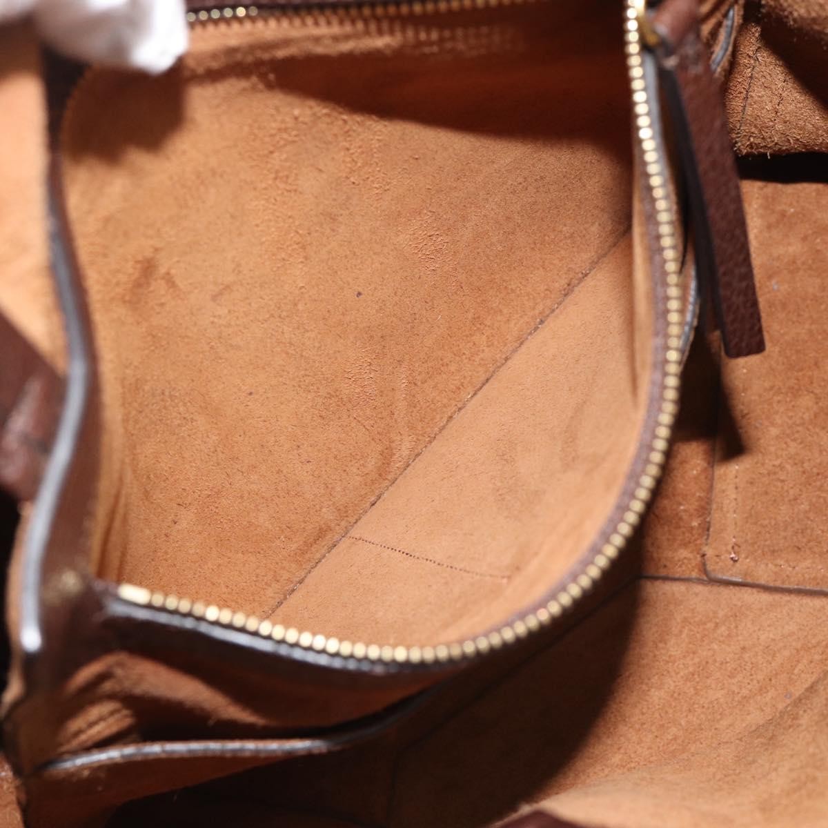 Celine Phantom Tie Cabas Tote Leather Brown Leather Tote Bag Bag (Pre-Owned)