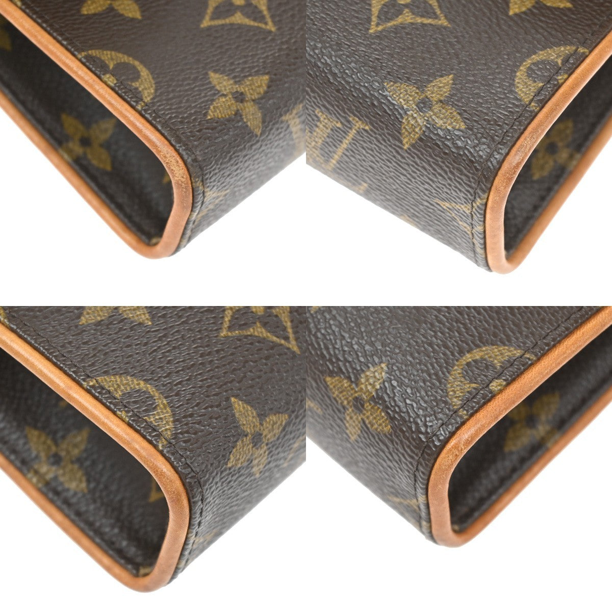 Louis Vuitton Florentine Waist Monogram Canvas Brown Leather Clutche & Pouche Bag (Pre-Owned)