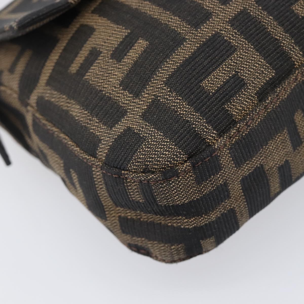 Fendi Mamma Baguette Zucca Jacquard Velvet Brown Canvas Shoulder Bag Bag (Pre-Owned)