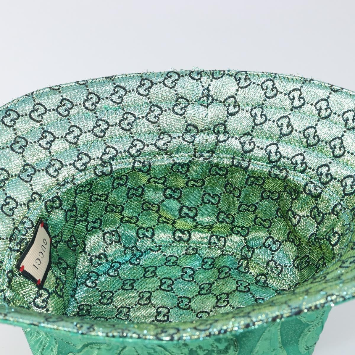 Gucci Reversible Bucket Hat Multicolor Gg Canvas Green Cotton Head Accessory Accessory (Pre-Owned)