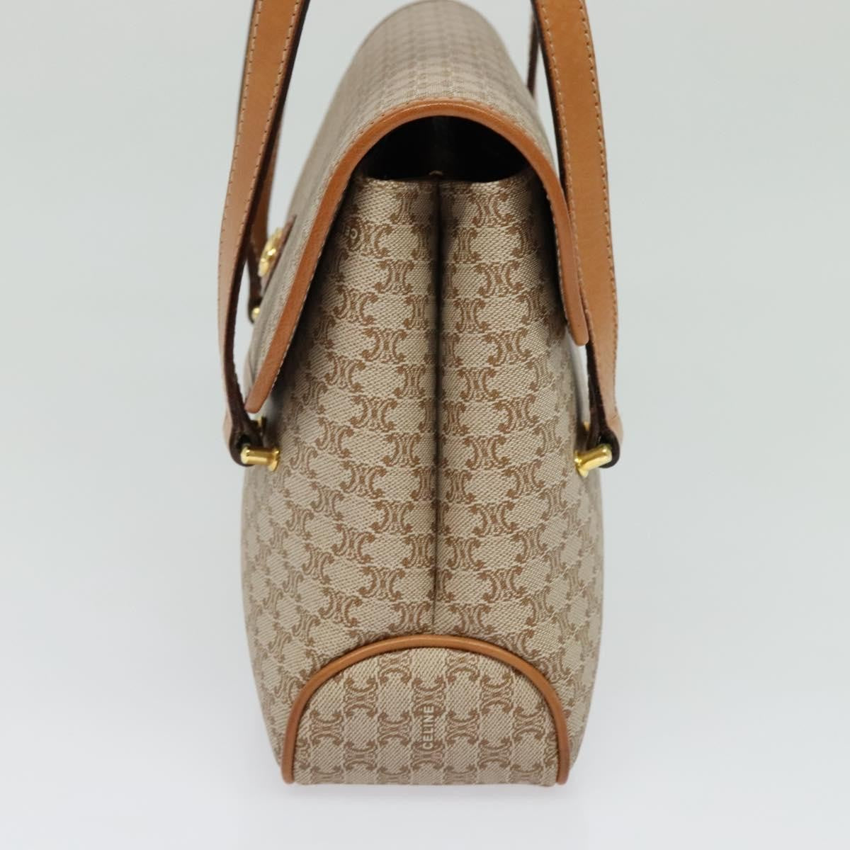 Celine Vintage Macadam Canvas And Leather Beige Canvas Handbag (Pre-Owned)