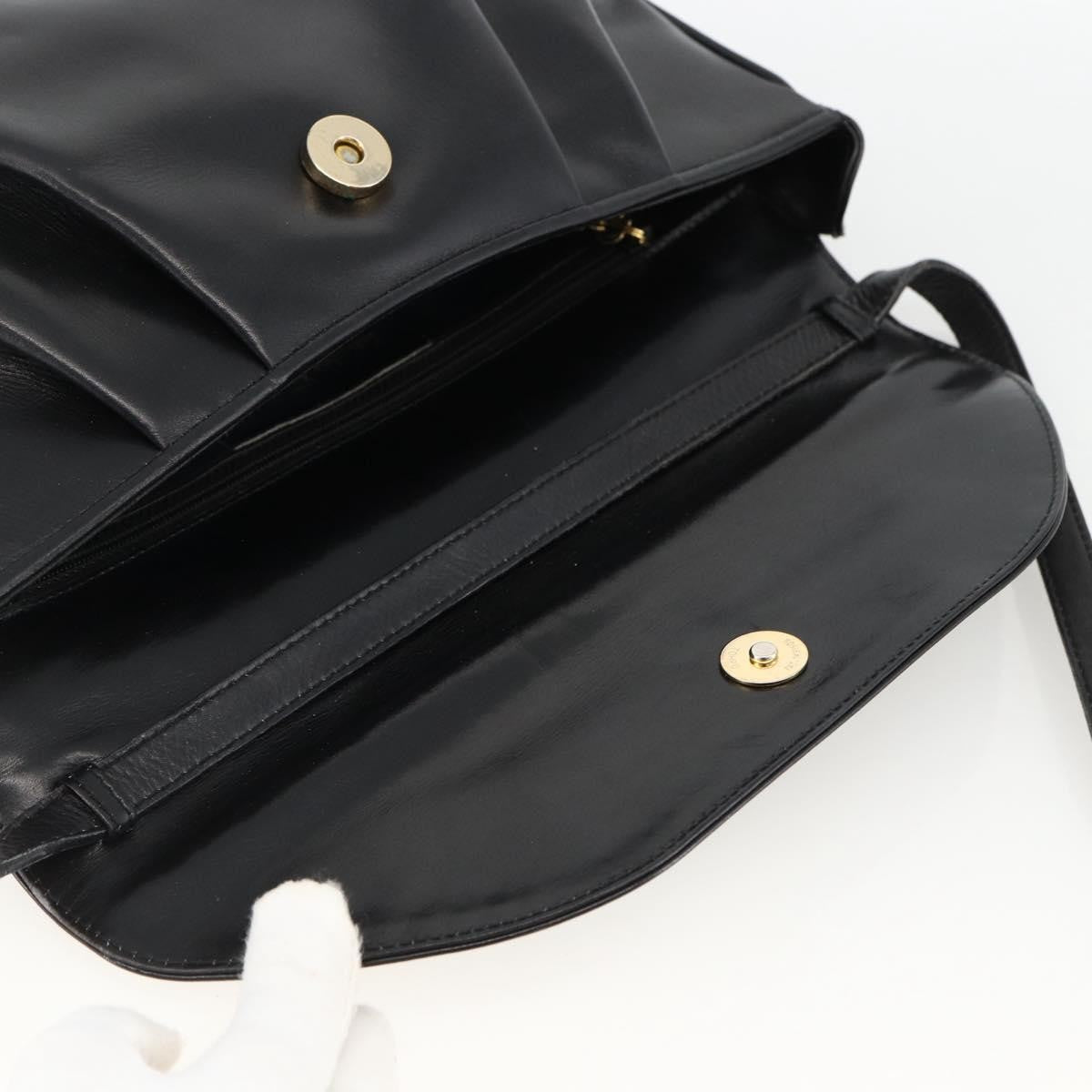 Salvatore Ferragamo Flap Shoulder Patent Leather Black Patent_Leather Shoulder Bag Bag (Pre-Owned)