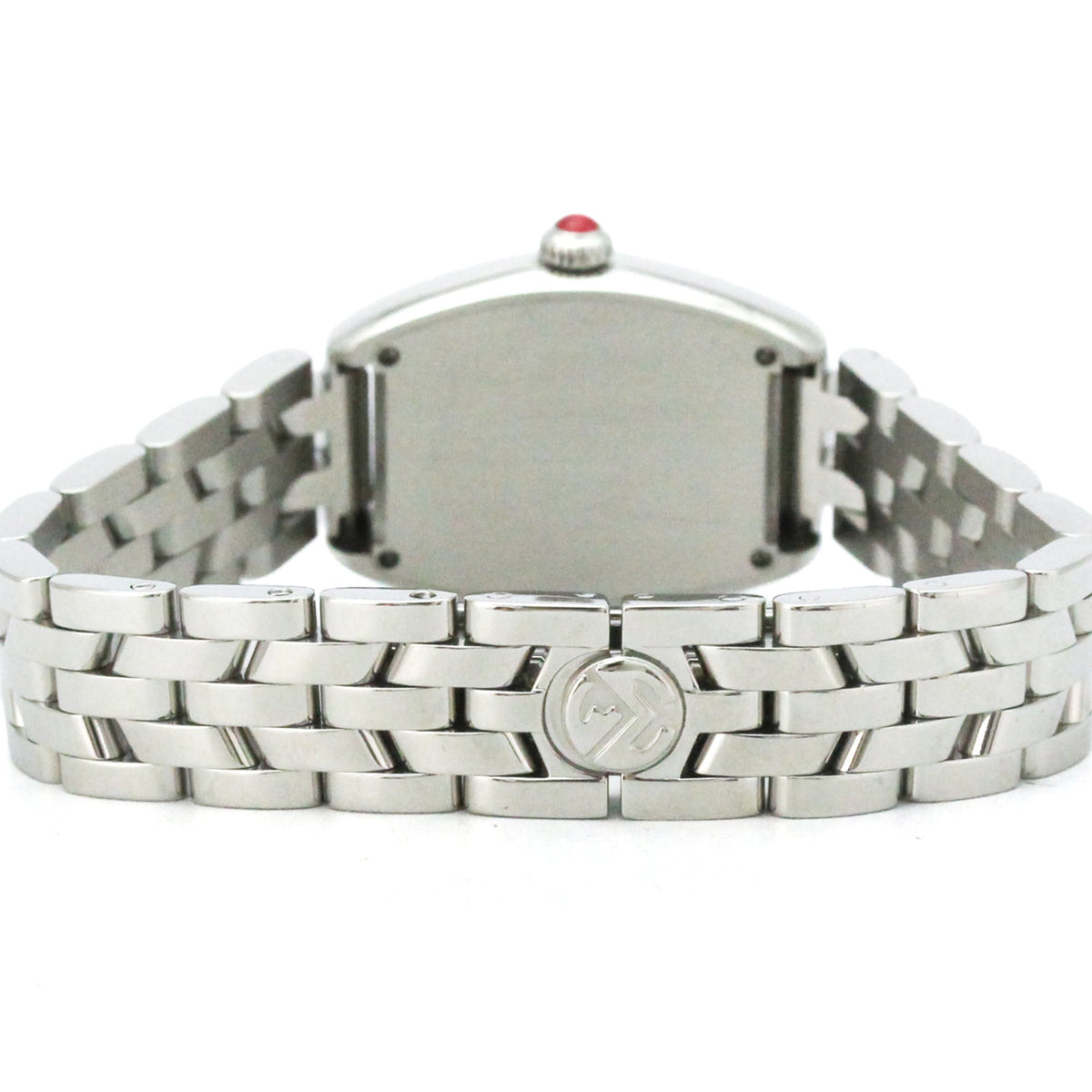 Franck Muller Cintree Curvex Quartz White Gold And Crocodile With Diamond Bezel Watch (Pre-Owned)