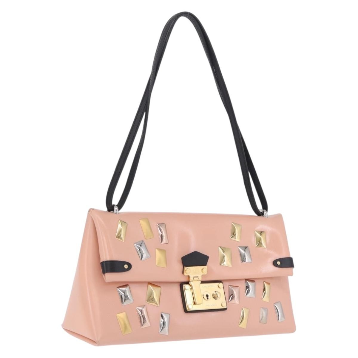 Louis Vuitton Sac Triangle Embellished Glazed Calfskin Pink Leather Handbag (Pre-Owned)