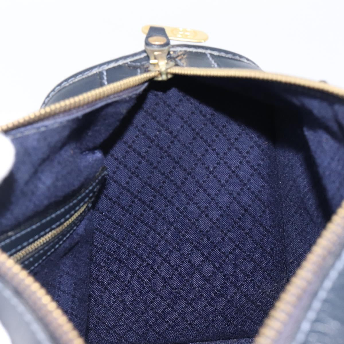 Gucci Vintage Web Boston Gg Canvas Navy Canvas Handbag (Pre-Owned)