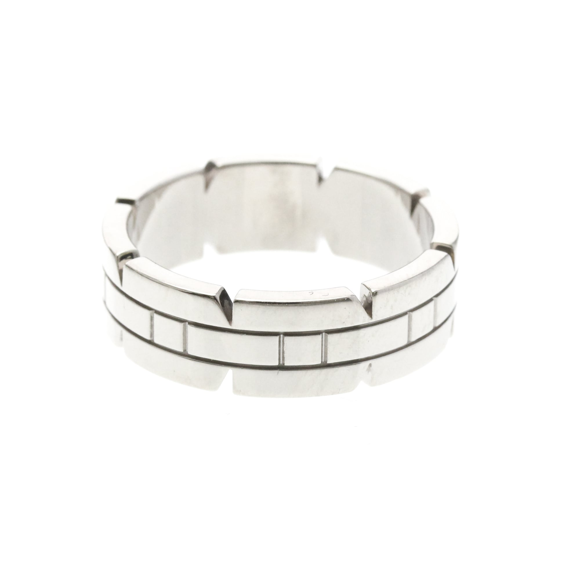 Cartier Tank Francaise 18K White Gold Silver White_Gold Ring Jewelry (Pre-Owned)