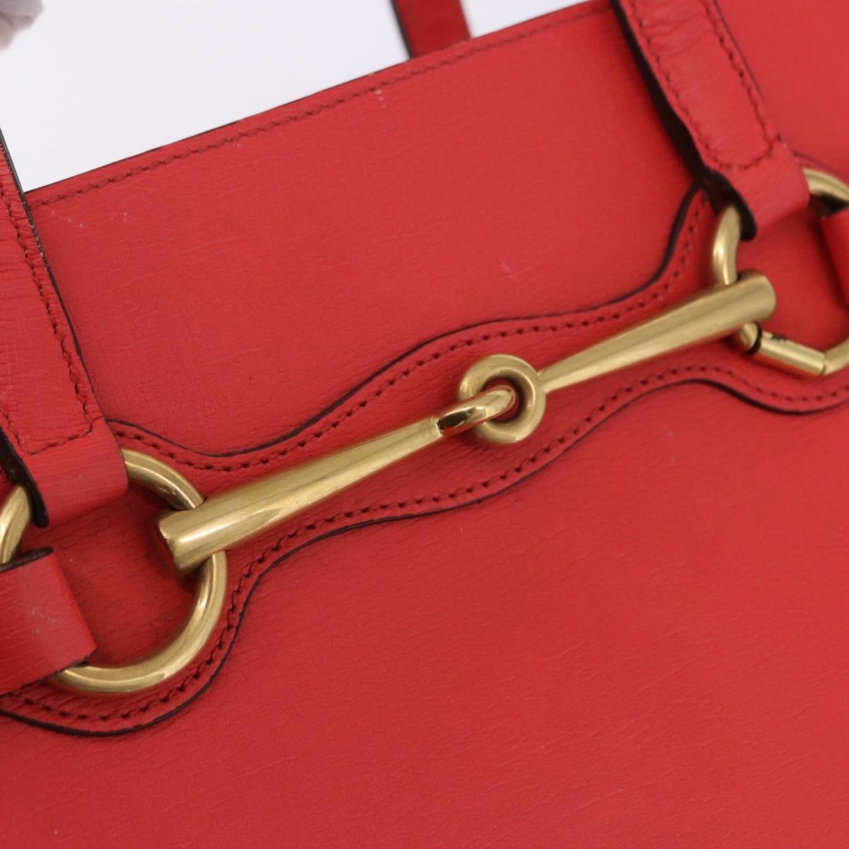 Gucci Bright Bit Convertible Leather Red Leather Tote Bag Bag (Pre-Owned)