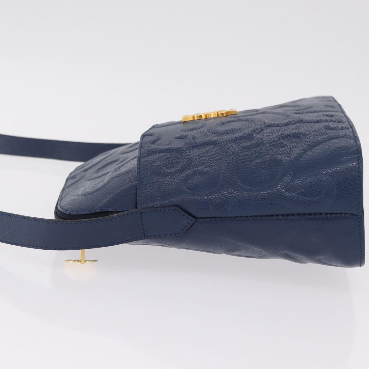Saint Laurent Overseas Leather Navy Leather Tote Bag Bag (Pre-Owned)