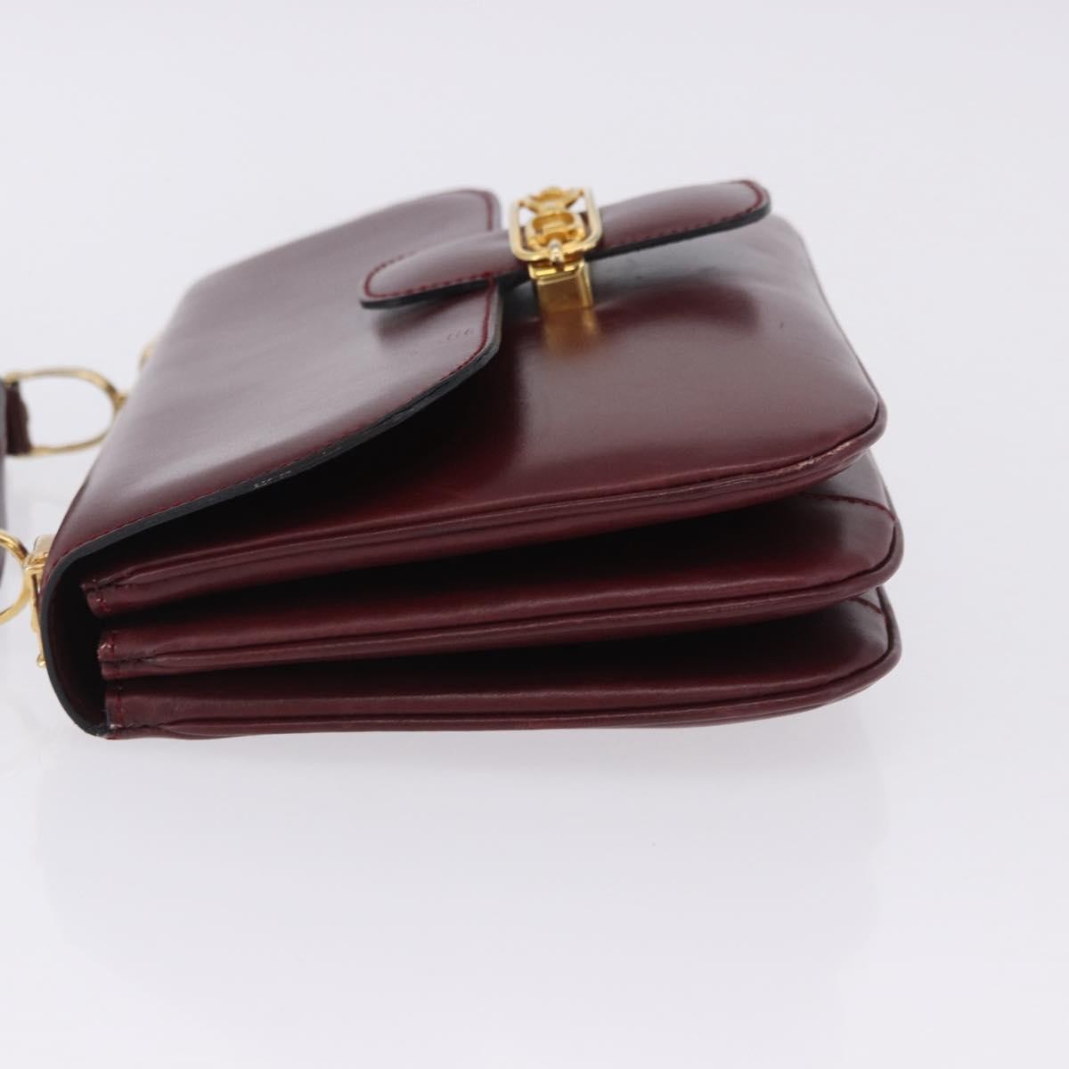 Celine Shoulder Leather Burgundy Leather Shoulder Bag Bag (Pre-Owned)