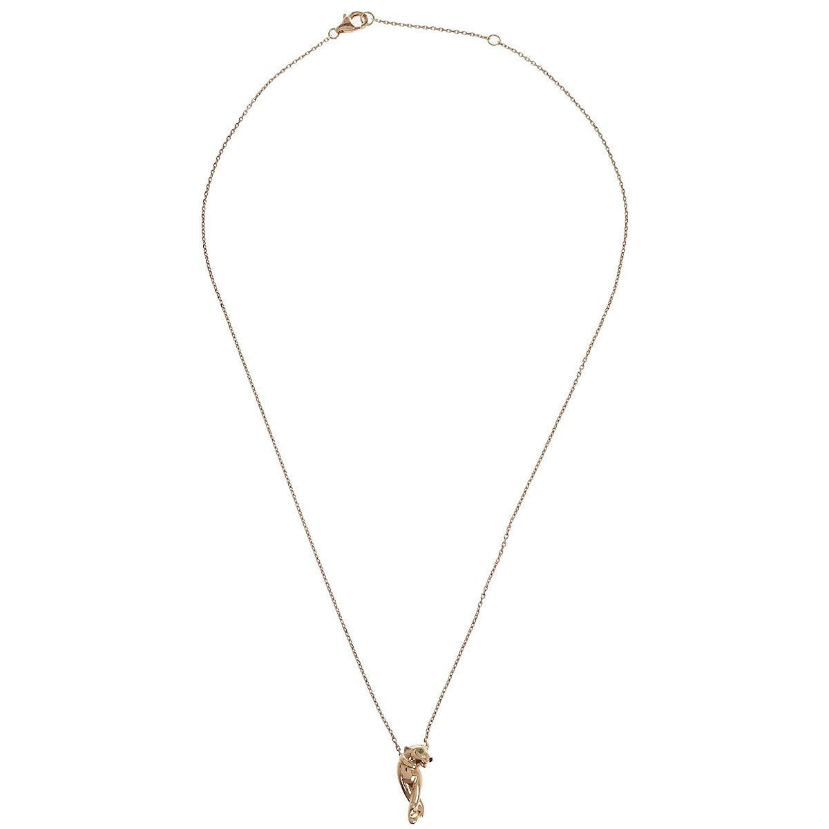 Cartier Panthere De Cartier Pendant 18K Yellow Gold With Tsavorite And Onyx Gold Rose_Gold Necklace Jewelry (Pre-Owned)