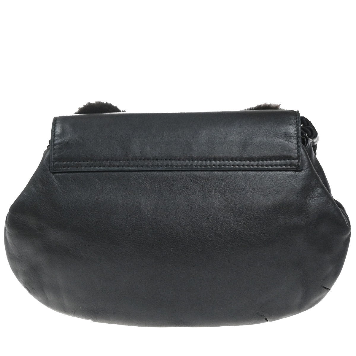Fendi Vintage Shoulderbag Leather Black Leather Shoulder Bag Bag (Pre-Owned)