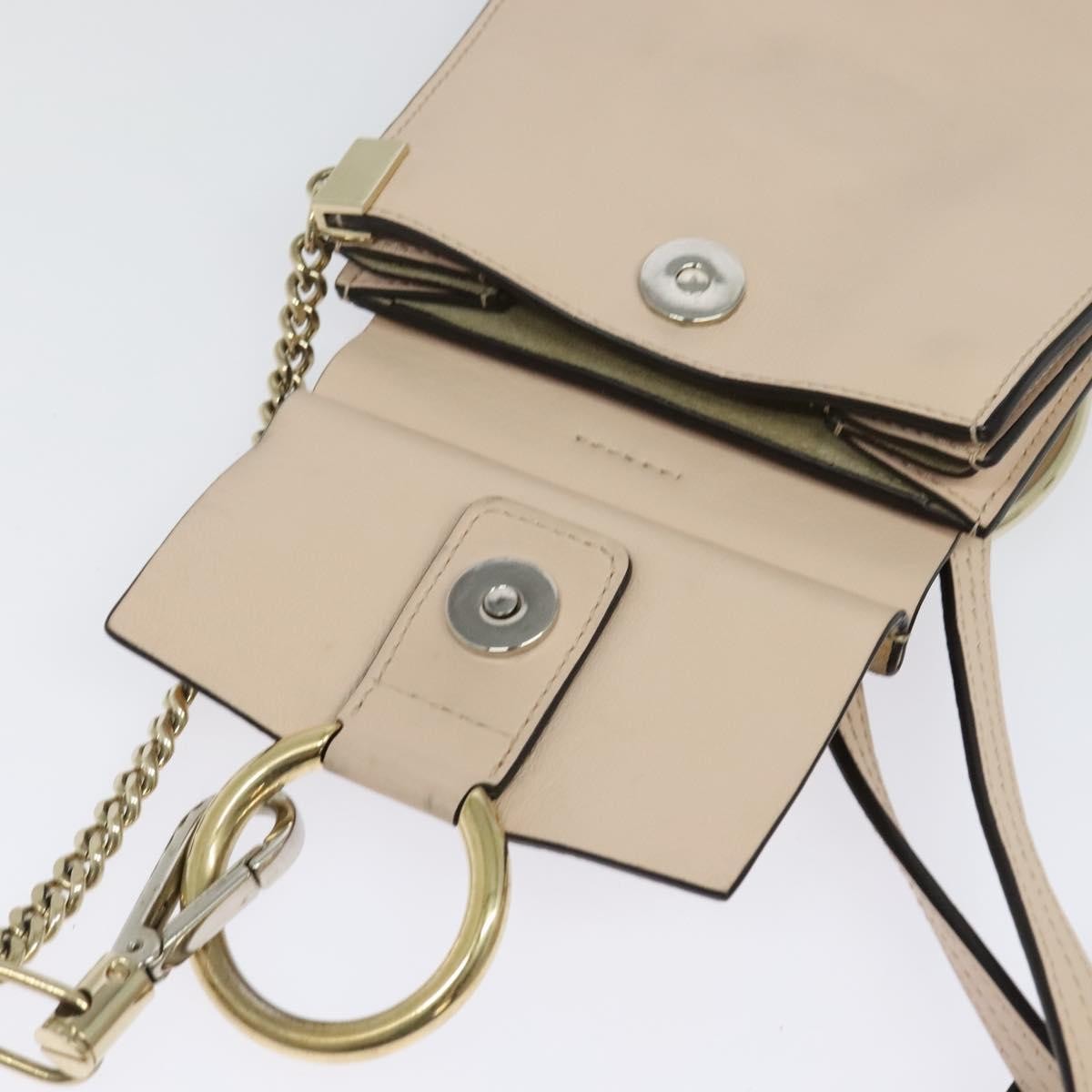 Chloe Faye Leather And Suede Beige Leather Shoulder Bag Bag (Pre-Owned)