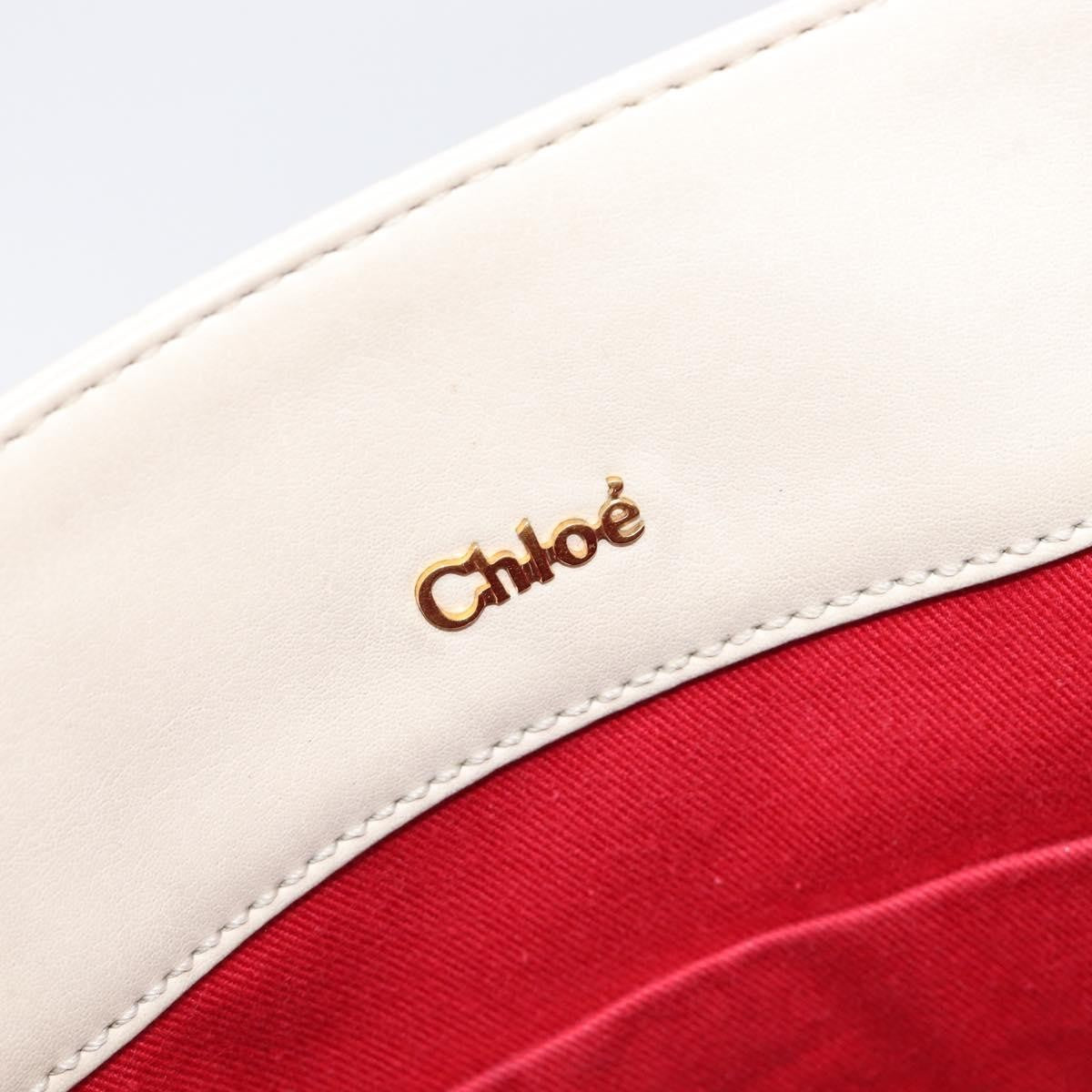 Chloe Eden Leather White Leather Tote Bag Bag (Pre-Owned)