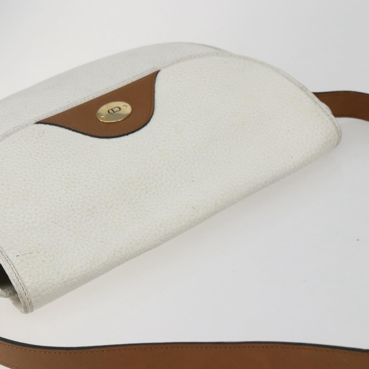 Christian Dior Vintage Leather White Leather Shoulder Bag Bag (Pre-Owned)