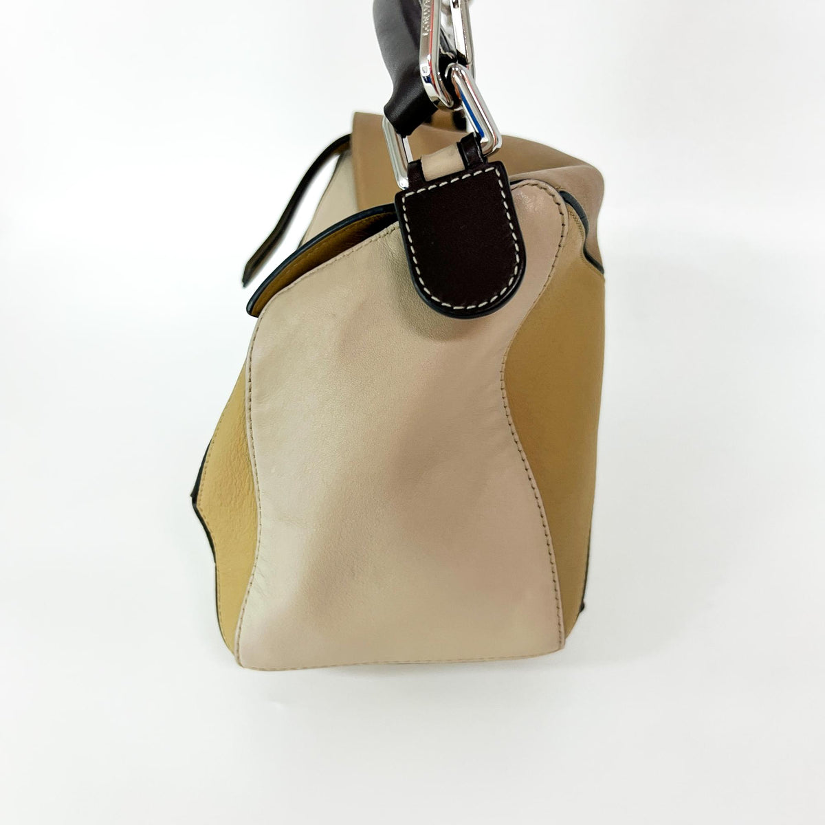 Loewe Puzzle Patchwork Leather Brown Calfskin Handbag (Pre-Owned)