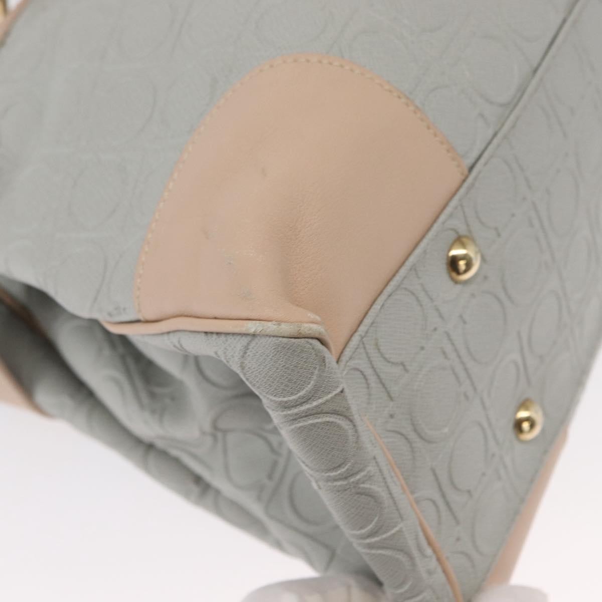 Salvatore Ferragamo Gancini Tote Leather Gray Leather Tote Bag Bag (Pre-Owned)