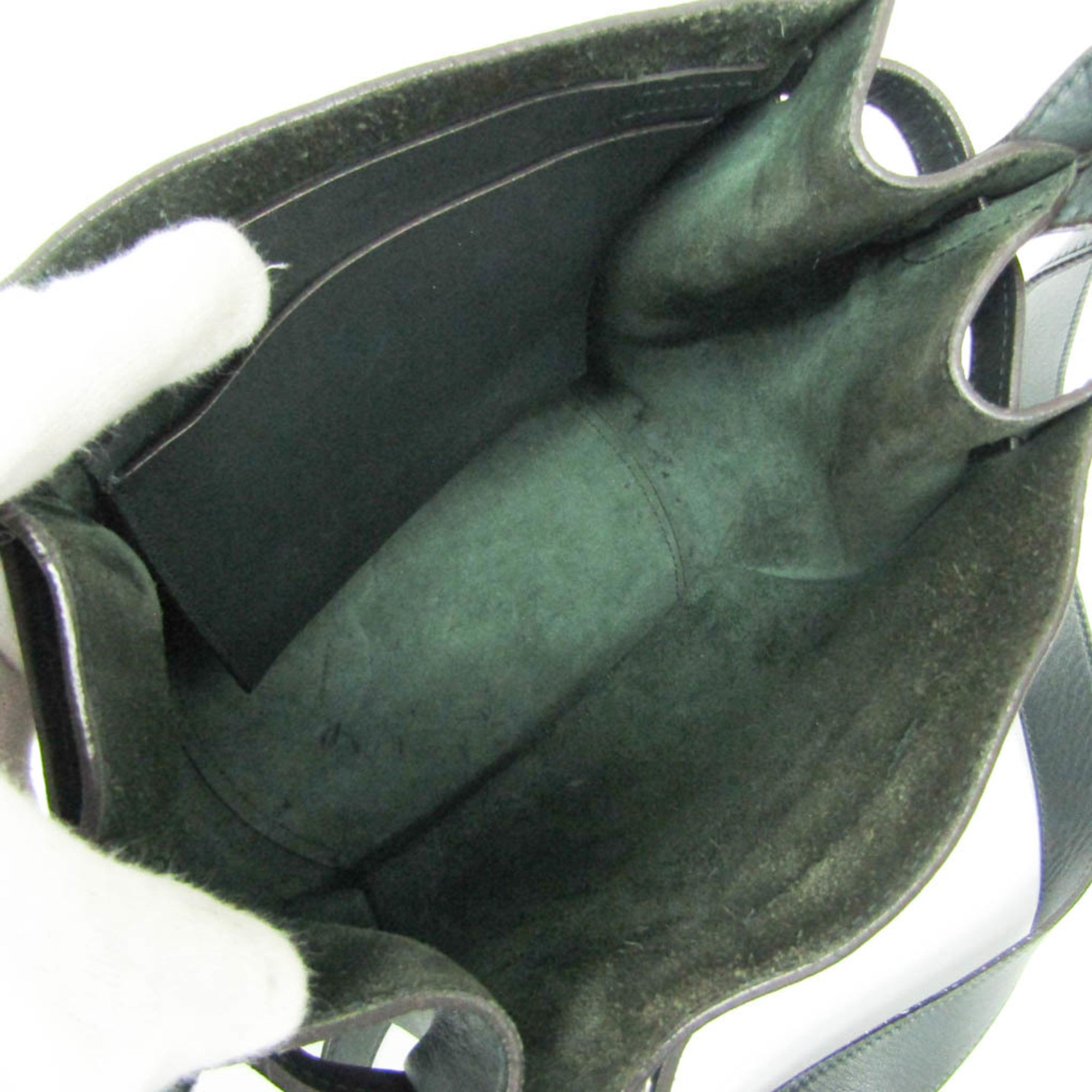 Celine Long Strap Big Bag Bucket Leather Khaki Leather Shoulder Bag Bag (Pre-Owned)