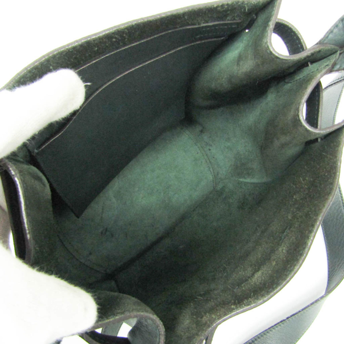 Celine Long Strap Big Bag Bucket Leather Khaki Leather Shoulder Bag Bag (Pre-Owned)