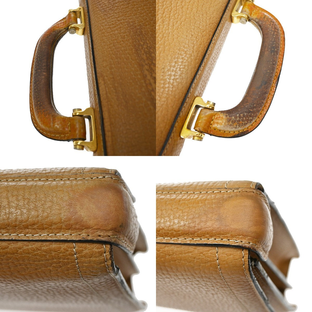 Loewe Anagram Business Leather Brown Leather Briefcase Bag (Pre-Owned)