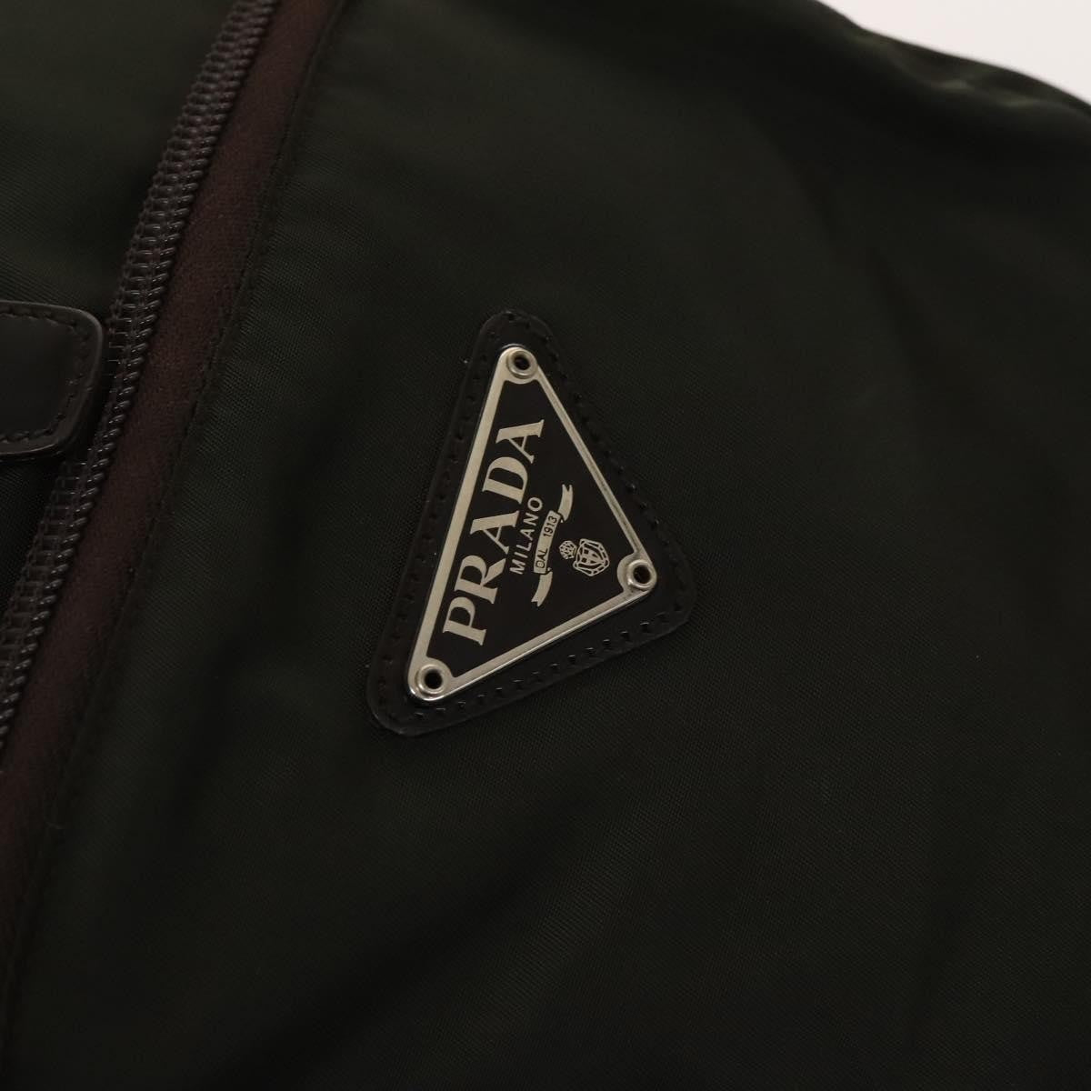 Prada Front Pocket Buckle Nylon Khaki Nylon Backpack Bag (Pre-Owned)