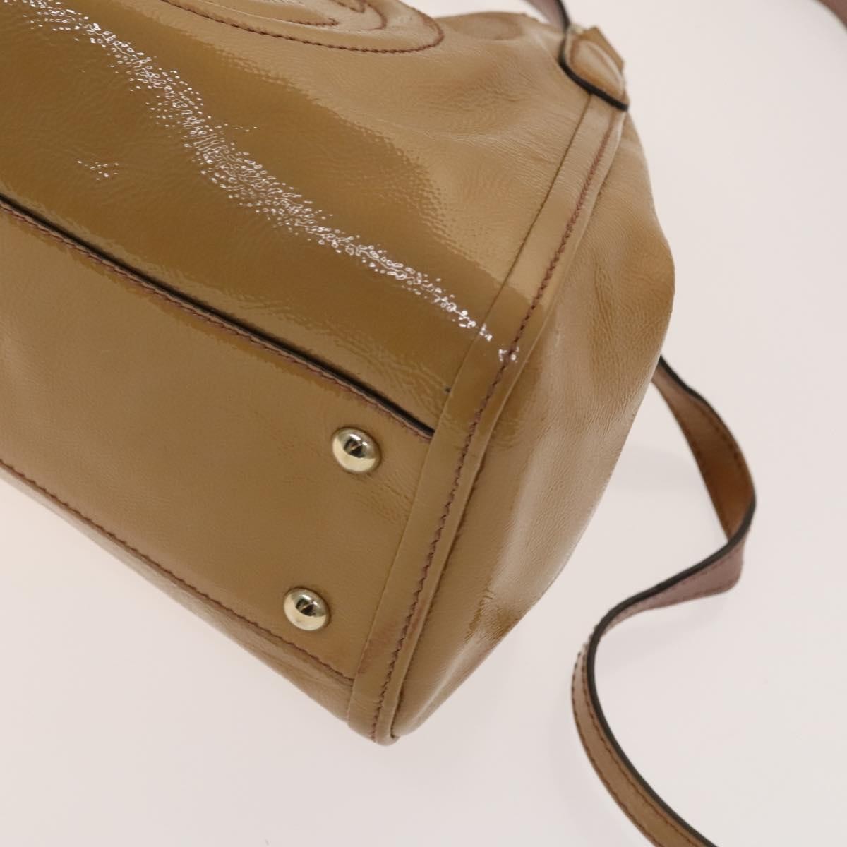 Gucci Soho Convertible Shoulder Patent Beige Patent_Leather Shoulder Bag Bag (Pre-Owned)