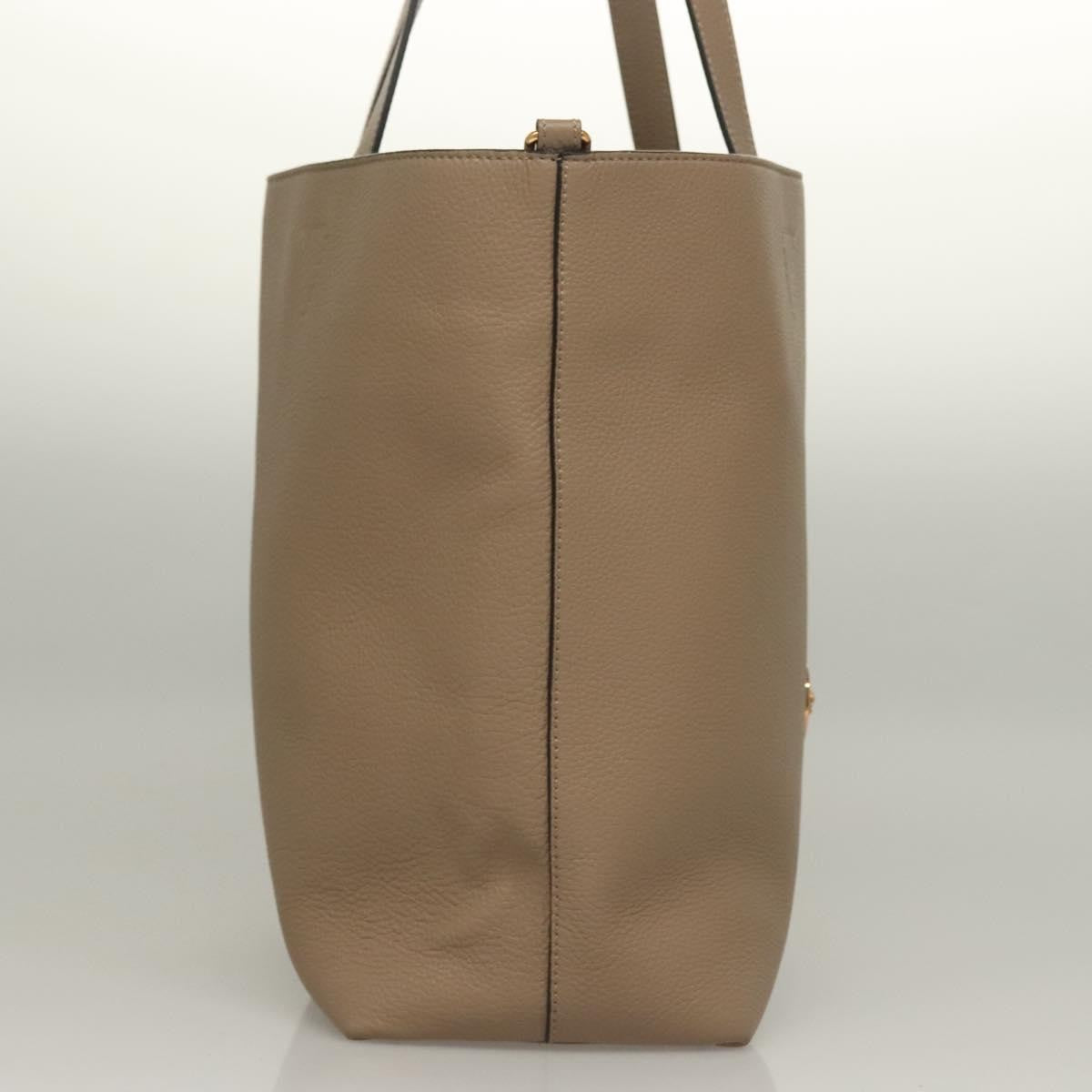 Versace La Medusa Tote Embossed Canvas Beige Leather Bag (Pre-Owned)