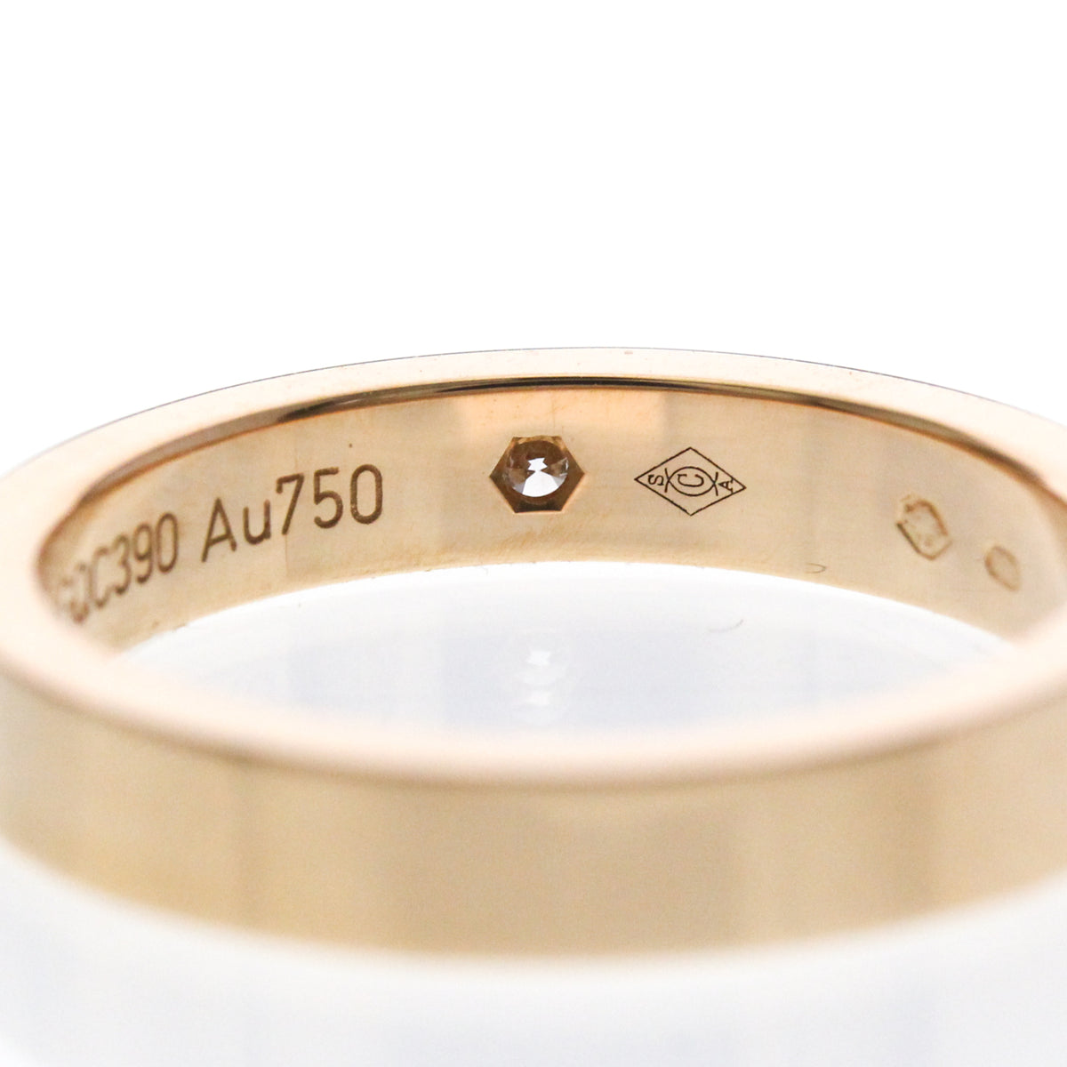 Cartier C De Cartier 18K Pink Gold And Diamond Gold Pink_Gold Ring Jewelry (Pre-Owned)